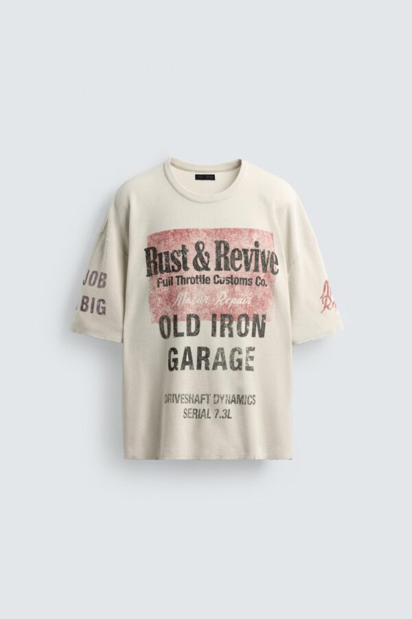 Washed Printed Knit T-Shirt